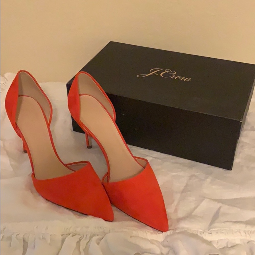 JCrew Elsie Suede D’Orsay pumps - Flame - 8-1/2